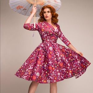 Pinup Couture Birdie Dapper Day Plum First Frost